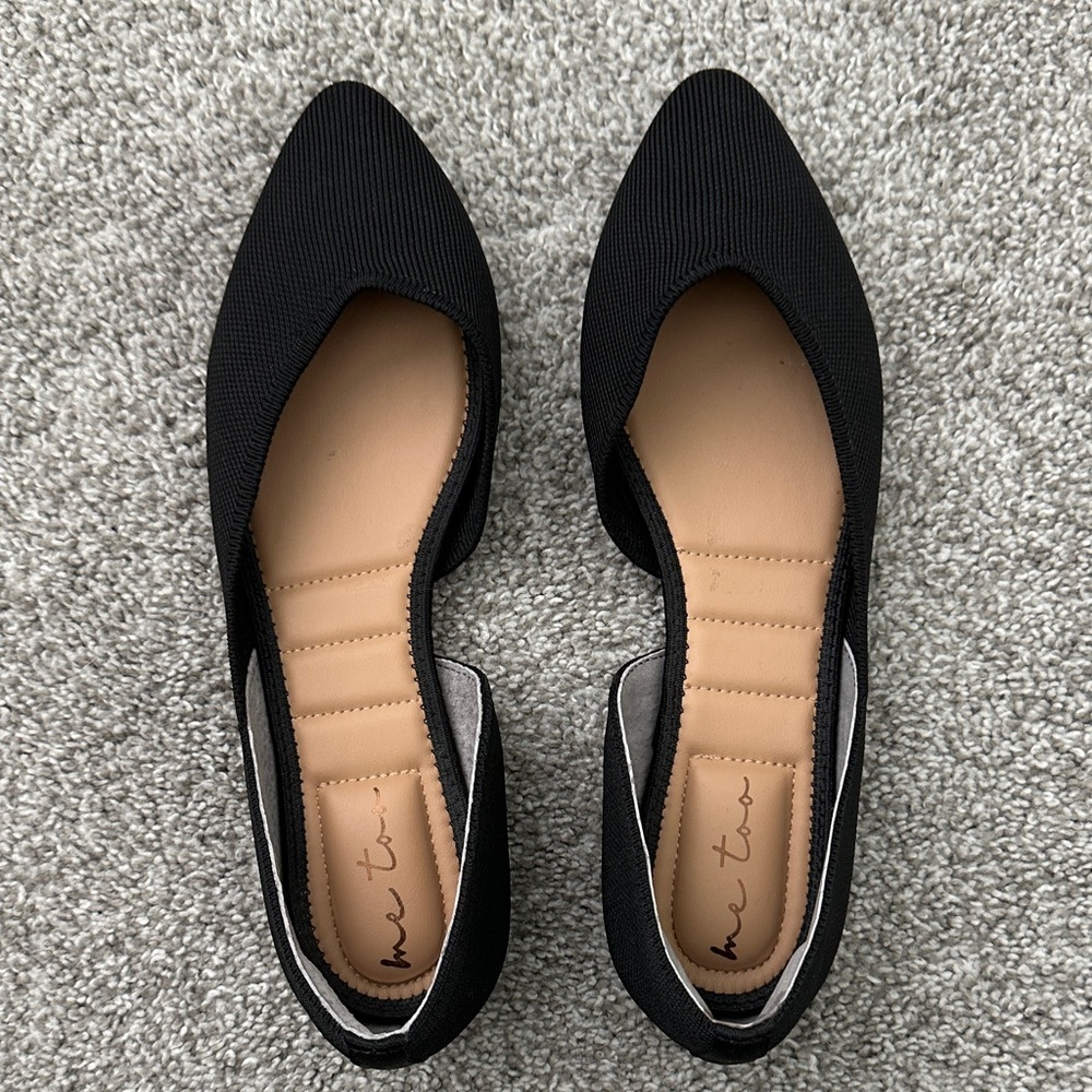 Me Too Women's Black Knit Textured Flats